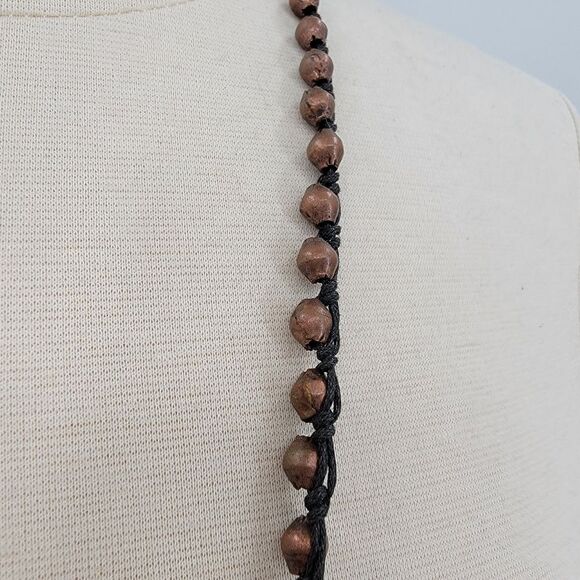 TAT2 Designs Bohemian Long Beaded Carabiner Charm Holder Coin Key Brass Necklace - Picture 12 of 15